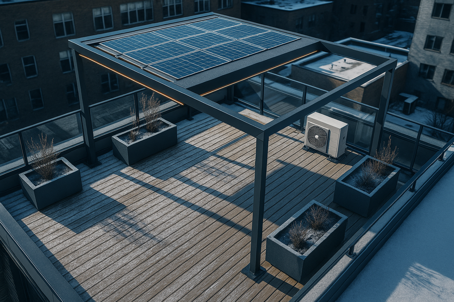 Winterterras met duurzame materialen